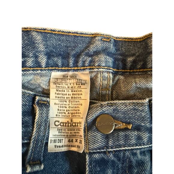 Vintage Y2K Mens 36X34 Carhartt B180 DST Jeans Traditional Fit Leather Patch - Picture 7 of 9